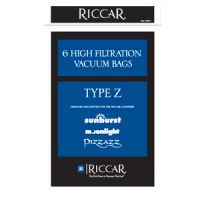 RZP-6 Riccar Canister Paper Bags for Pizzazz, Moonlight and Sunburst, 6 Pack